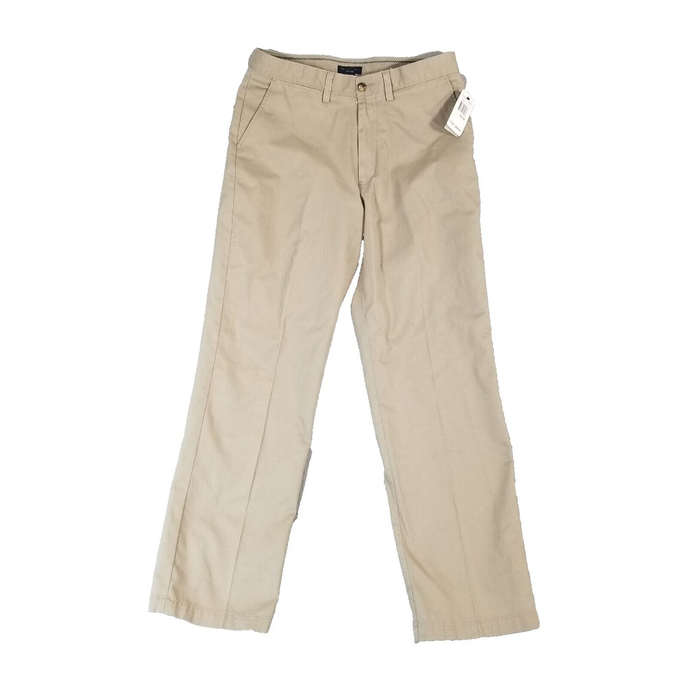 Nautica clipper khaki chino pants men's 34x32 beige retro preppy NEW flawed